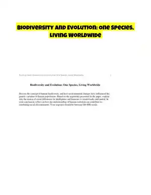Biodiversity and Evolution: One Species, Living Worldwide