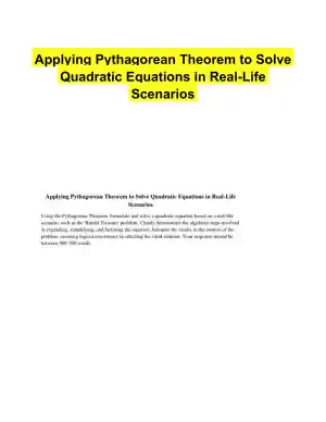 Applying Pythagorean Theorem to Solve Quadratic Equations in Real-Life Scenarios