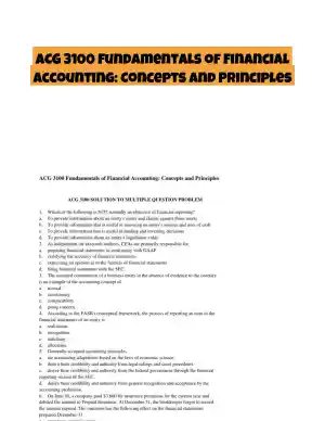 ACG 3100 Fundamentals of Financial Accounting: Concepts and Principles
