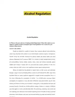 Alcohol Regulation