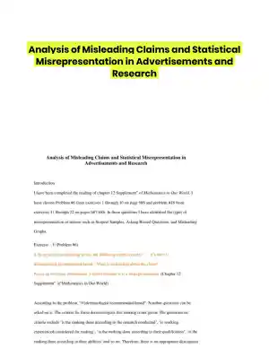 Analysis of Misleading Claims and Statistical Misrepresentation in Advertisements and Research