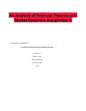 An Analysis of Financial Theories and Market Dynamics Assignment 5