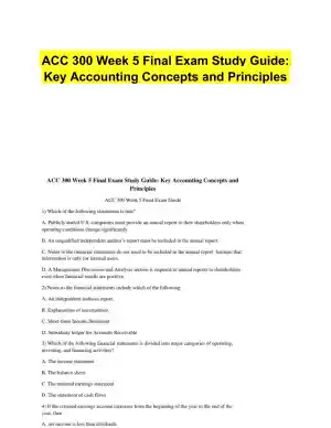 ACC 300 Week 5 Final Exam Study Guide: Key Accounting Concepts and Principles