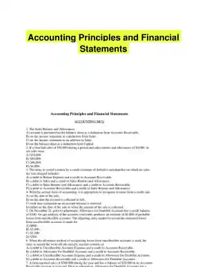 Accounting Principles and Financial Statements