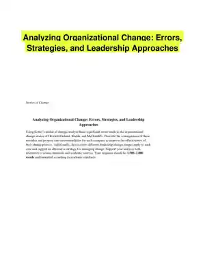 Analyzing Organizational Change: Errors, Strategies, and Leadership Approaches