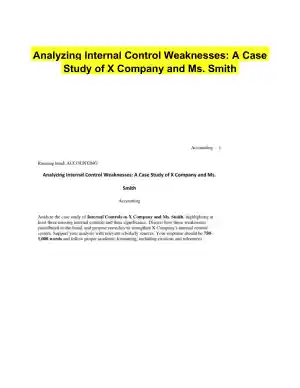 Analyzing Internal Control Weaknesses: A Case Study of X Company and Ms. Smith