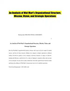 An Analysis of Wal-Mart's Organizational Structure, Mission, Vision, and Strategic Operations
