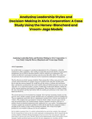 A Case Study Using the Hersey-Blanchard and Vroom-Jago Models