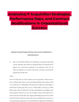Analyzing IT Acquisition Strategies, Performance Gaps, and Contract Modifications in Organizational Success
