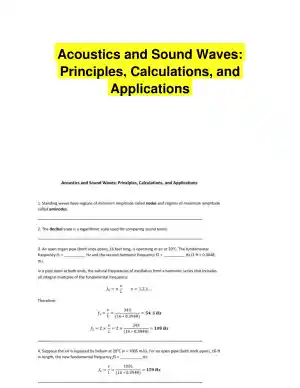 Acoustics and Sound Waves: Principles, Calculations, and Applications