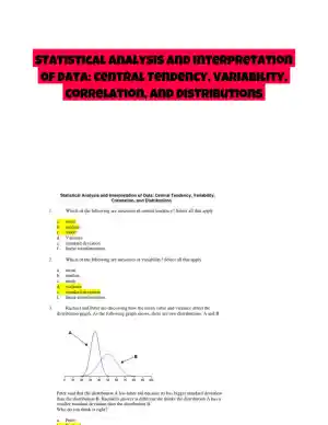 Statistical Analysis and Interpretation of Data: Central Tendency, Variability, Correlation, and Distributions