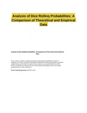 Analysis of Dice Rolling Probabilities: A Comparison of Theoretical and Empirical Data