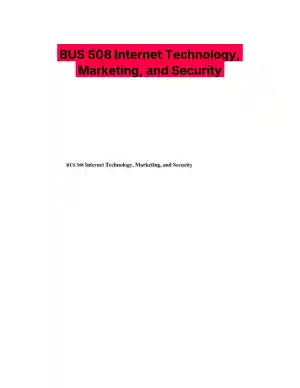 BUS 508 Internet Technology, Marketing, and Security