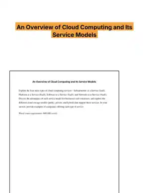 An Overview of Cloud Computing and Its Service Models