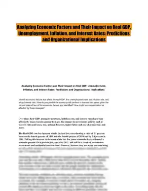 Analyzing Economic Factors and Their Impact on Real GDP, Unemployment, Inflation, and Interest Rates