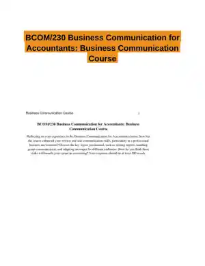 BCOM/230 Business Communication for Accountants: Business Communication Course