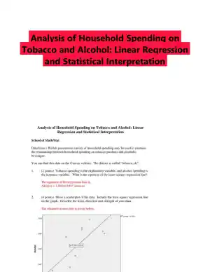 Analysis of Household Spending on Tobacco and Alcohol: Linear Regression and Statistical Interpretation