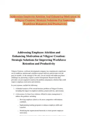 Addressing Employee Attrition And Enhancing Motivation At Vibgyor Creation: Strategic Solutions For Improving Workforce Retention And Productivity