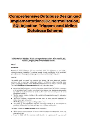 Comprehensive Database Design and Implementation: EER, Normalization, SQL Injection, Triggers, and Airline Database Schema
