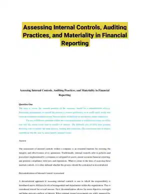 Assessing Internal Controls, Auditing Practices, and Materiality in Financial Reporting