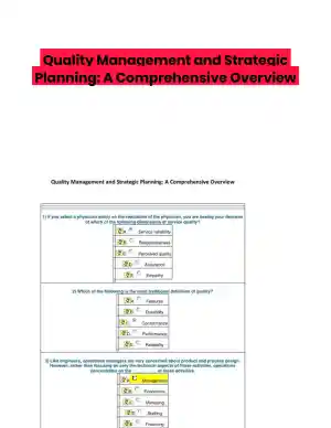 Quality Management and Strategic Planning: A Comprehensive Overview