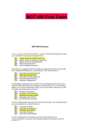 MGT-498 Final Exam