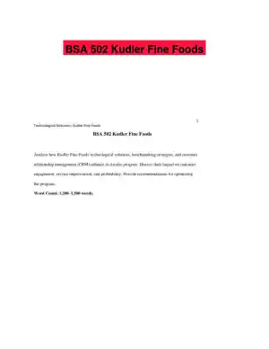 BSA 502 Kudler Fine Foods
