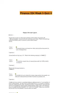 Finance 534 Week 5 Quiz 4