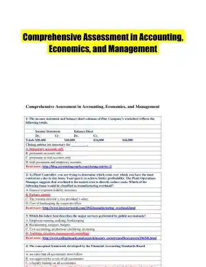 Comprehensive Assessment in Accounting, Economics, and Management
