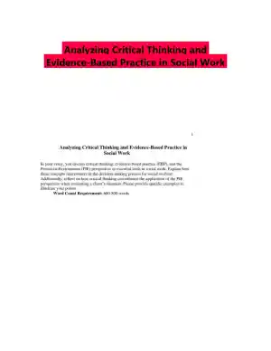 Analyzing Critical Thinking and Evidence-Based Practice in Social Work