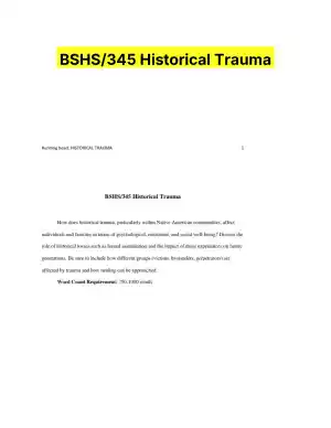 BSHS/345 Historical Trauma