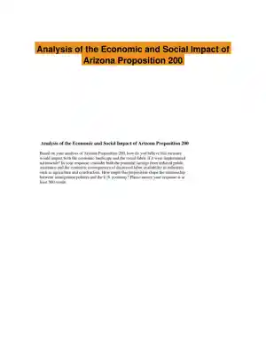 Analysis of the Economic and Social Impact of Arizona Proposition 200