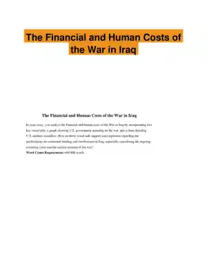 The Financial and Human Costs of the War in Iraq