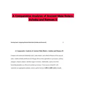 A Comparative Analysis of Ancient Male Rulers: Ashoka and Ramses II