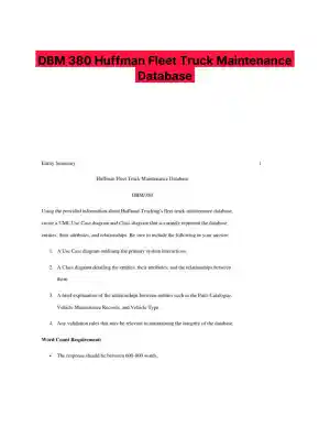 DBM 380 Huffman Fleet Truck Maintenance Database