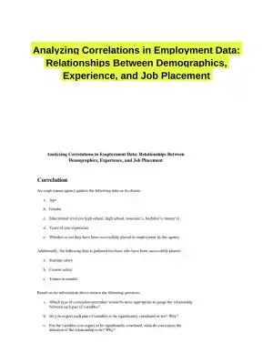 Analyzing Correlations in Employment Data: Relationships Between Demographics, Experience, and Job Placement