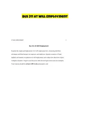 Bus 311 At Will Employment