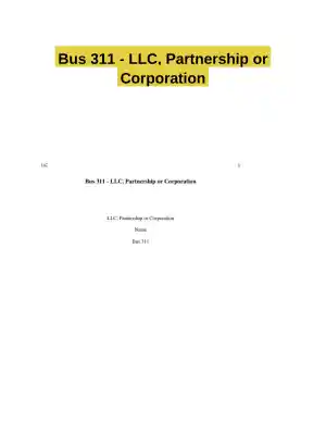 Bus 311 - LLC, Partnership or Corporation