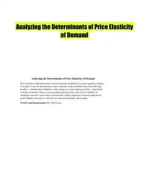 Analyzing the Determinants of Price Elasticity of Demand