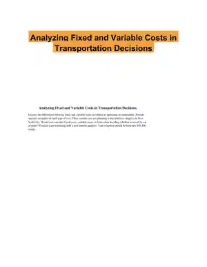 Analyzing Fixed and Variable Costs in Transportation Decisions