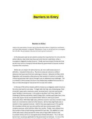 Barriers to Entry