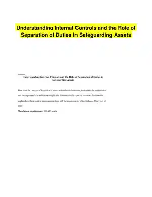 Understanding Internal Controls and the Role of Separation of Duties in Safeguarding Assets