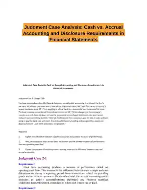 Judgment Case Analysis: Cash vs. Accrual Accounting and Disclosure Requirements in Financial Statements