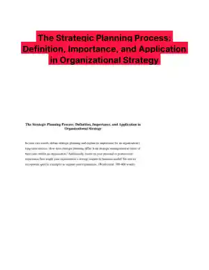 The Strategic Planning Process: Definition, Importance, and Application in Organizational Strategy
