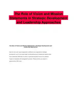 The Role of Vision and Mission Statements in Strategic Development and Leadership Approaches