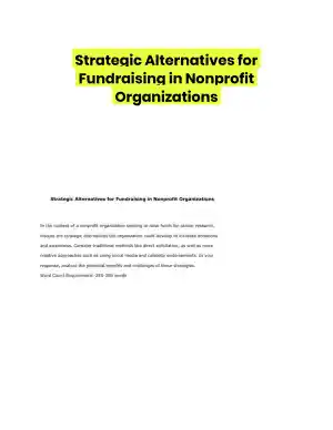 Strategic Alternatives for Fundraising in Nonprofit Organizations