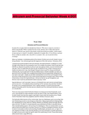 Altruism and Prosocial Behavior Week 4 DQ1
