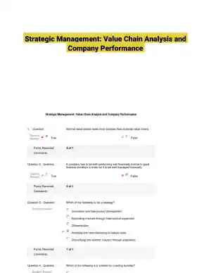 Strategic Management: Value Chain Analysis and Company Performance