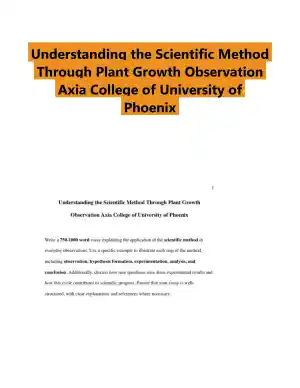 Understanding the Scientific Method Through Plant Growth Observation Axia College of University of Phoenix