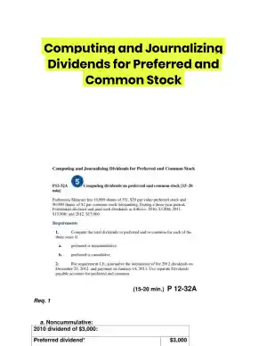 Computing and Journalizing Dividends for Preferred and Common Stock